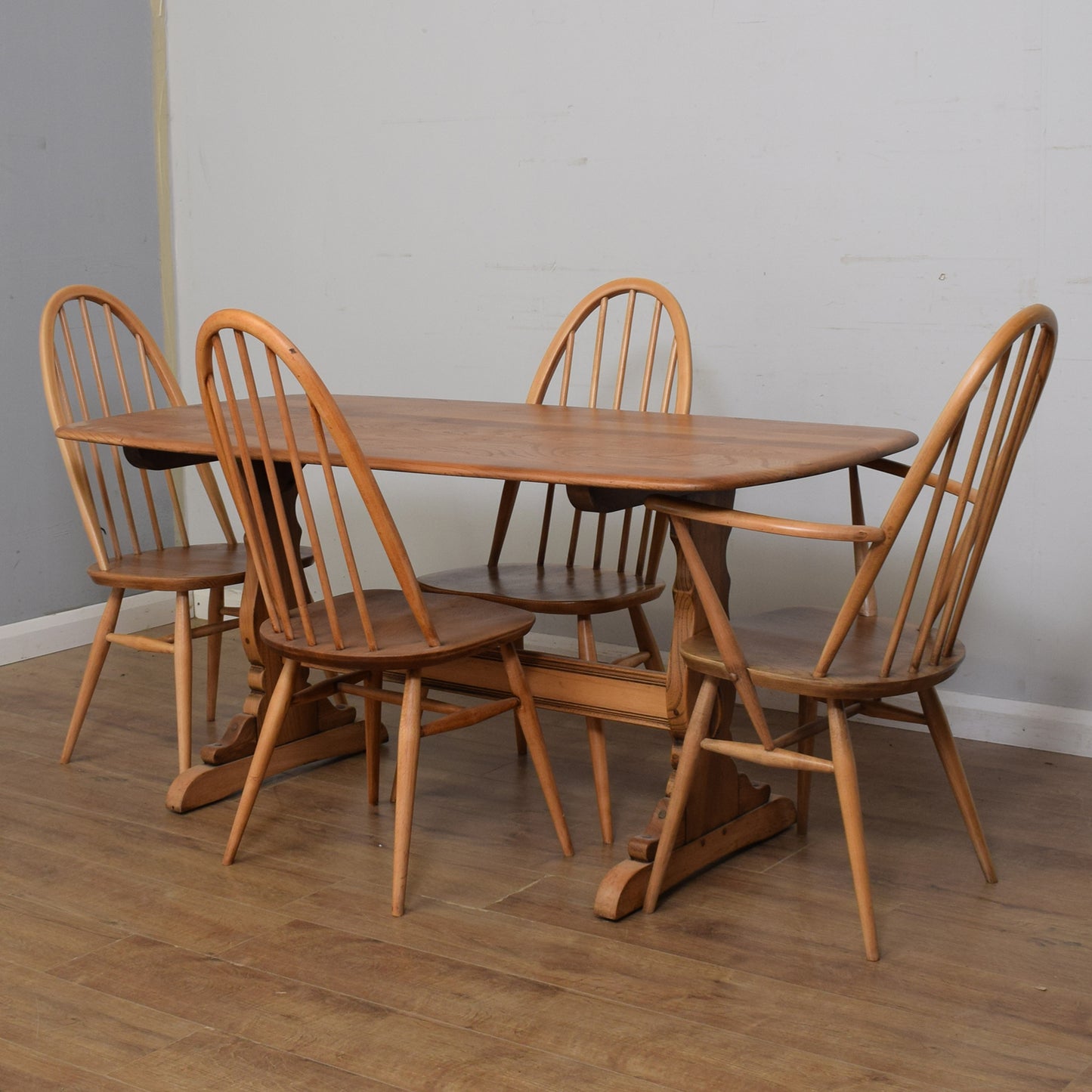Restored Ercol Table And Six Chairs