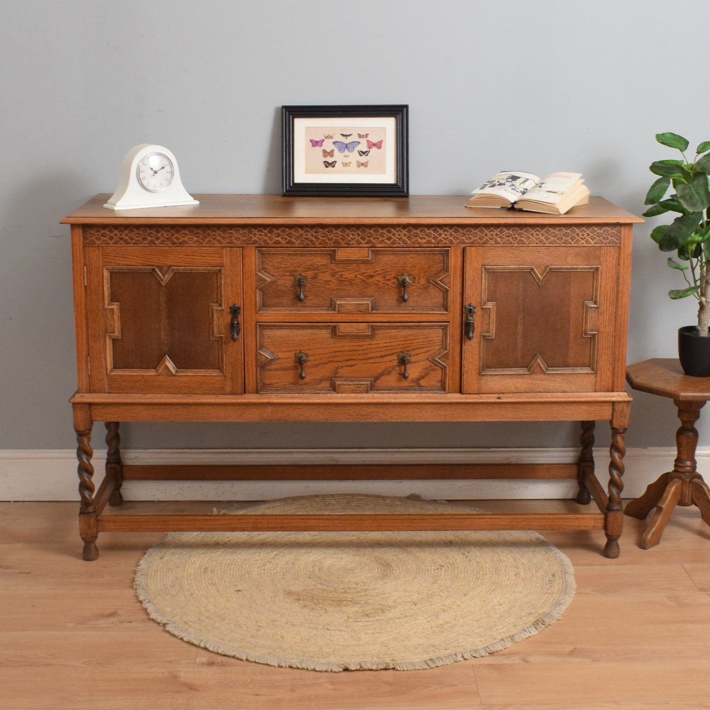 Large Carved Oak Sideboard