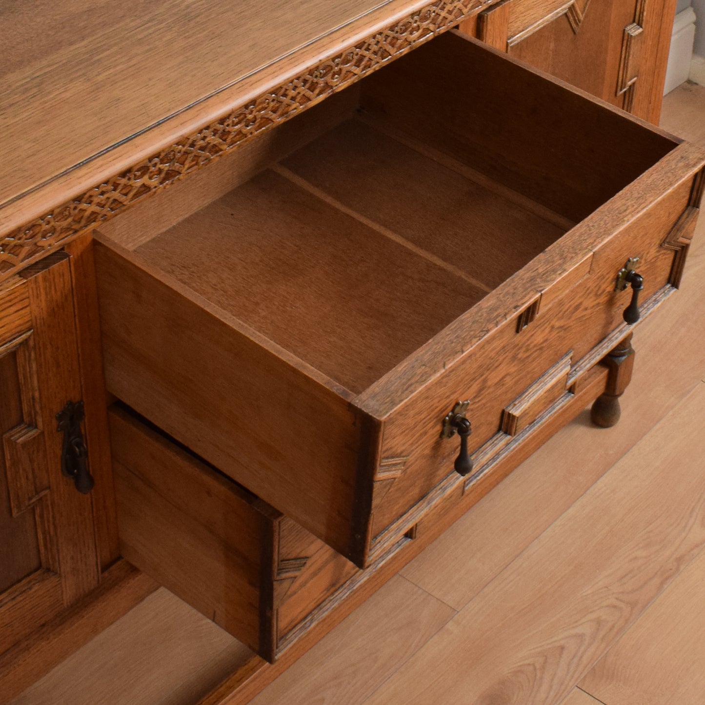 Large Carved Oak Sideboard