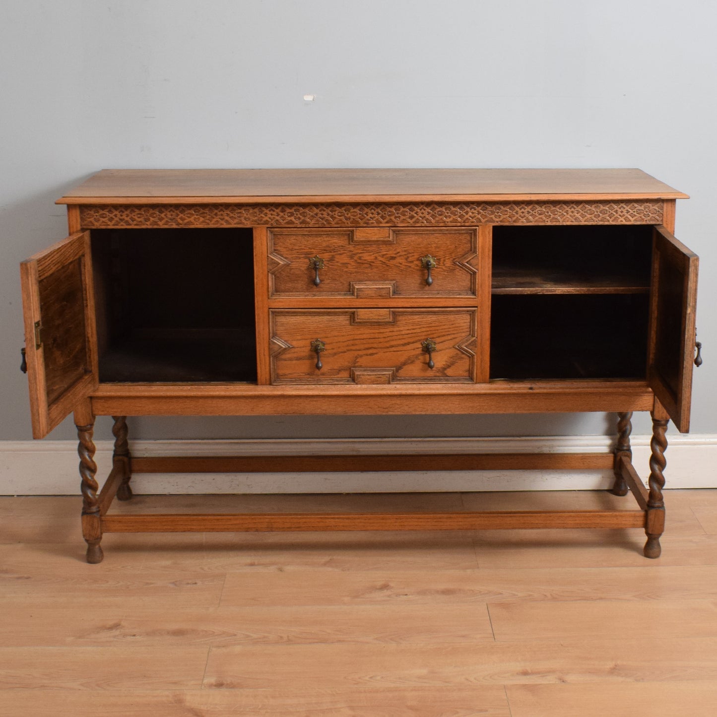 Large Carved Oak Sideboard