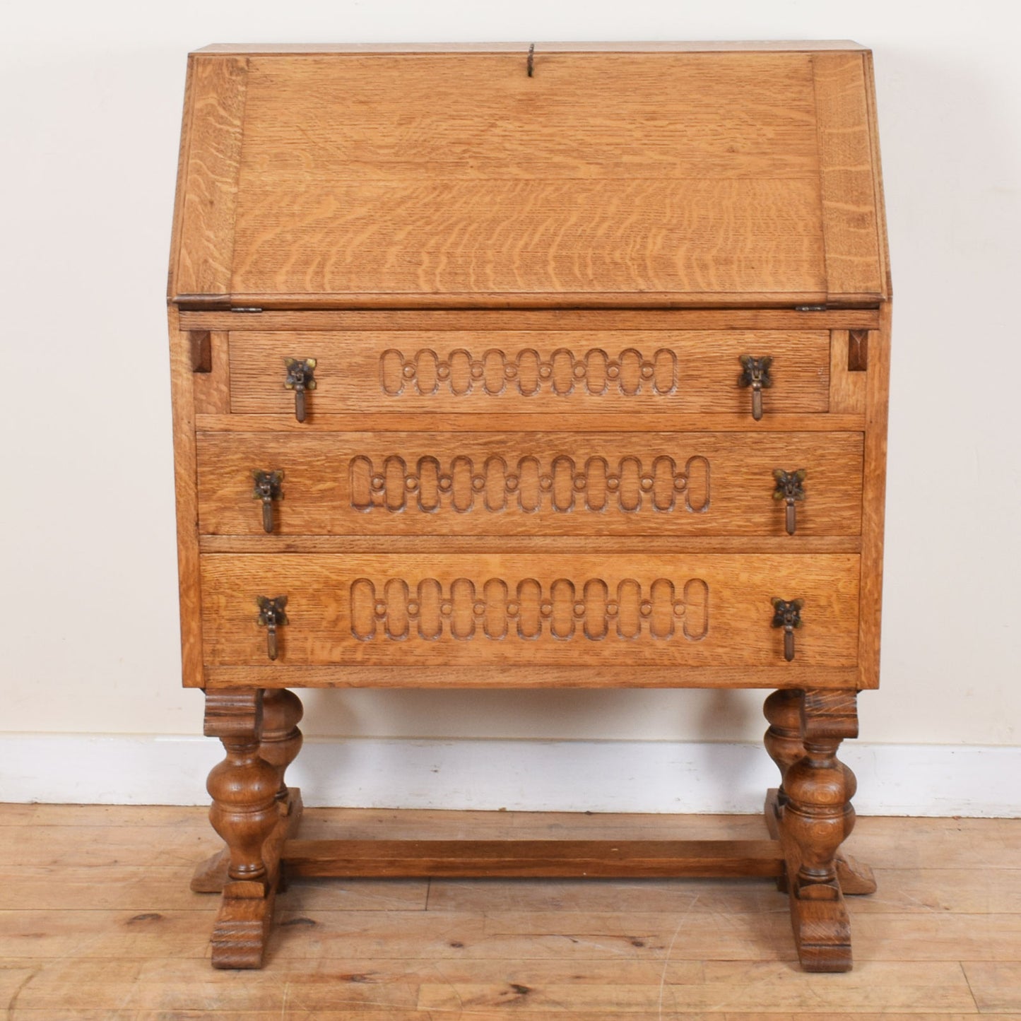 Carved Oak Bureau