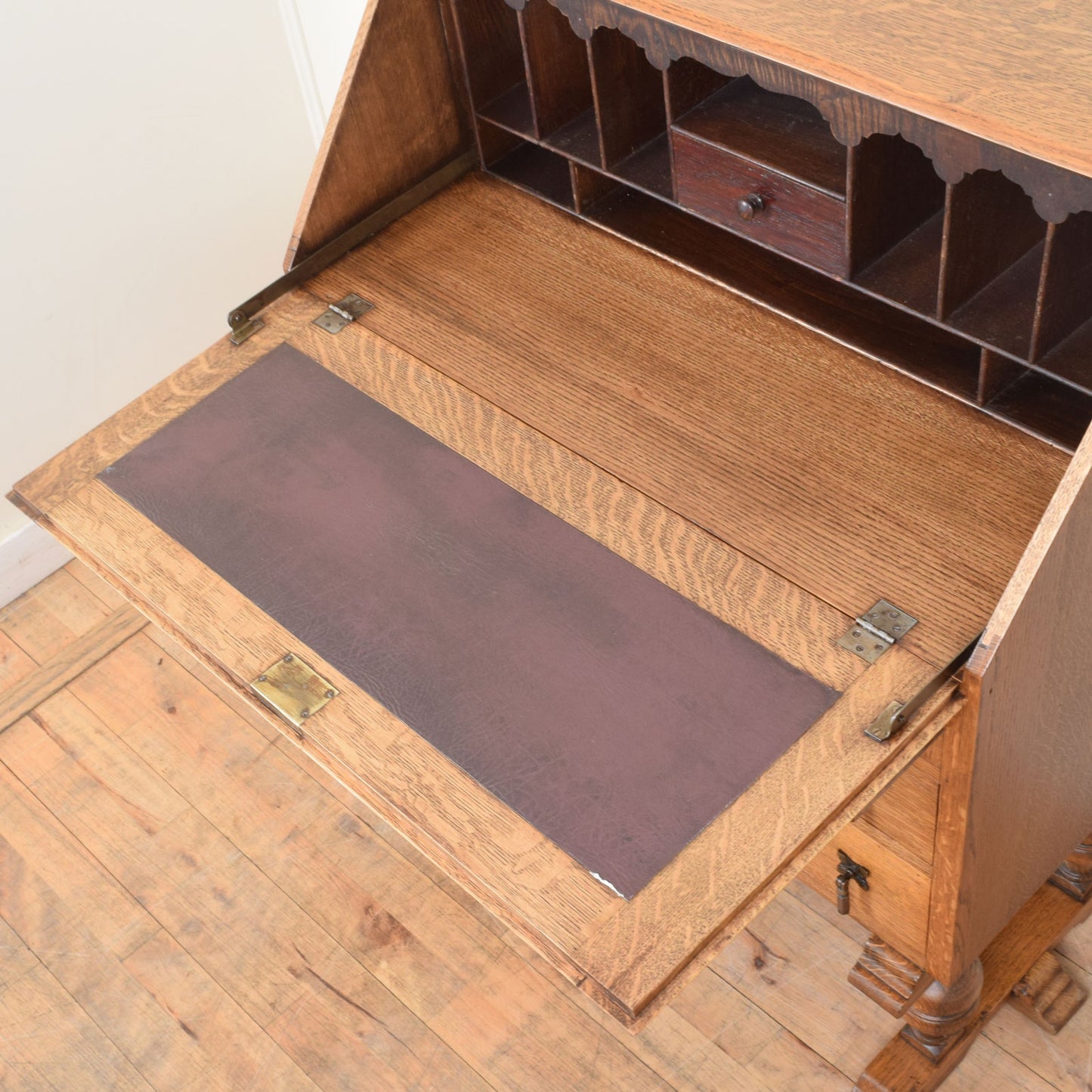 Carved Oak Bureau