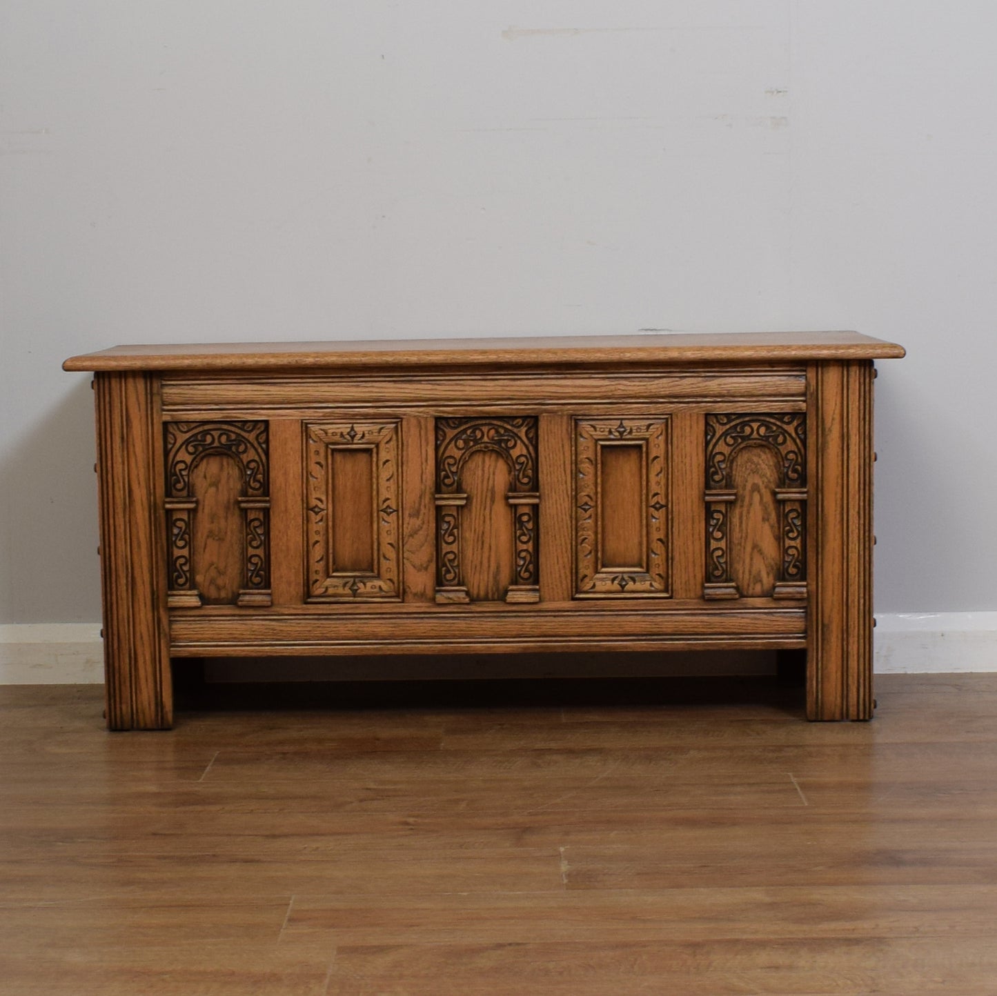 Carved Oak Blanket Box