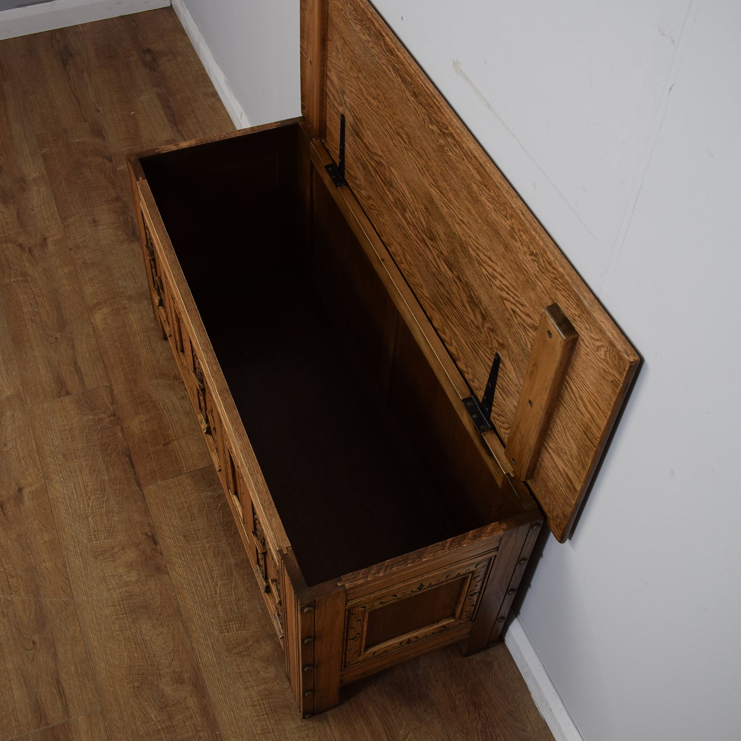 Carved Oak Blanket Box
