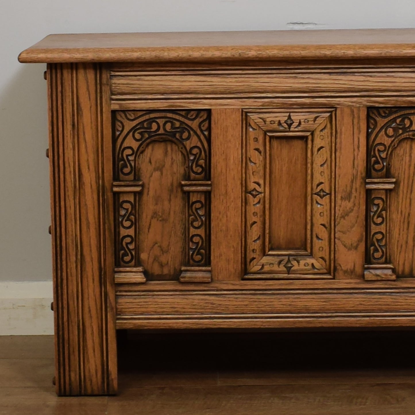 Carved Oak Blanket Box