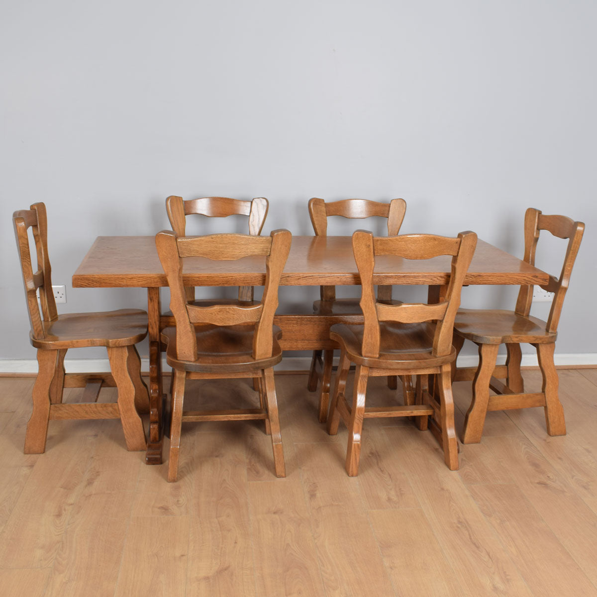 Solid Oak Table And Six Chairs