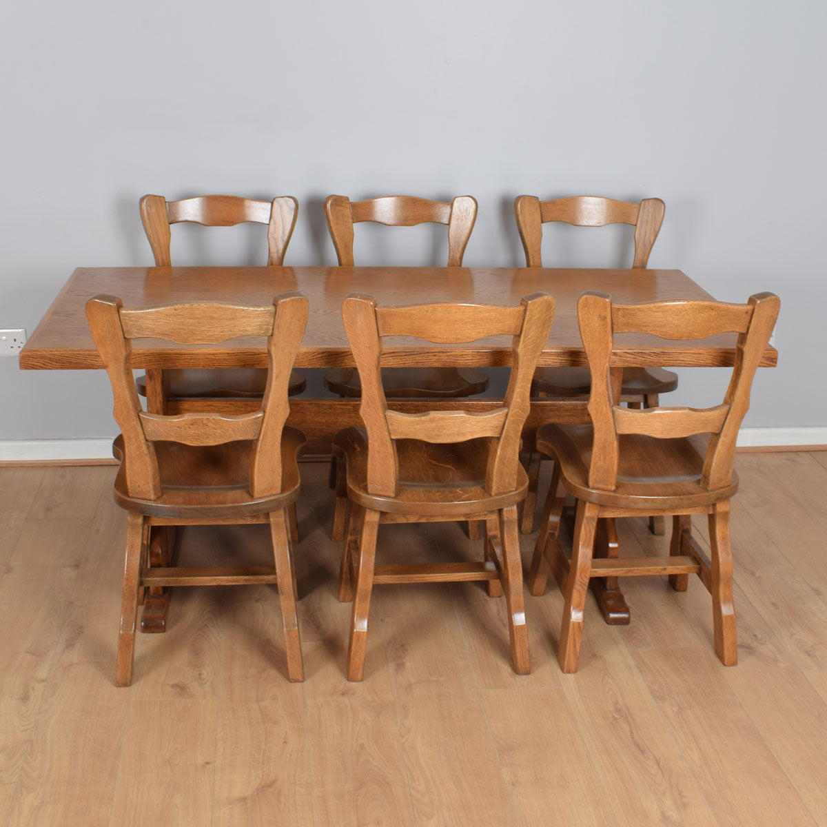 Solid Oak Table And Six Chairs