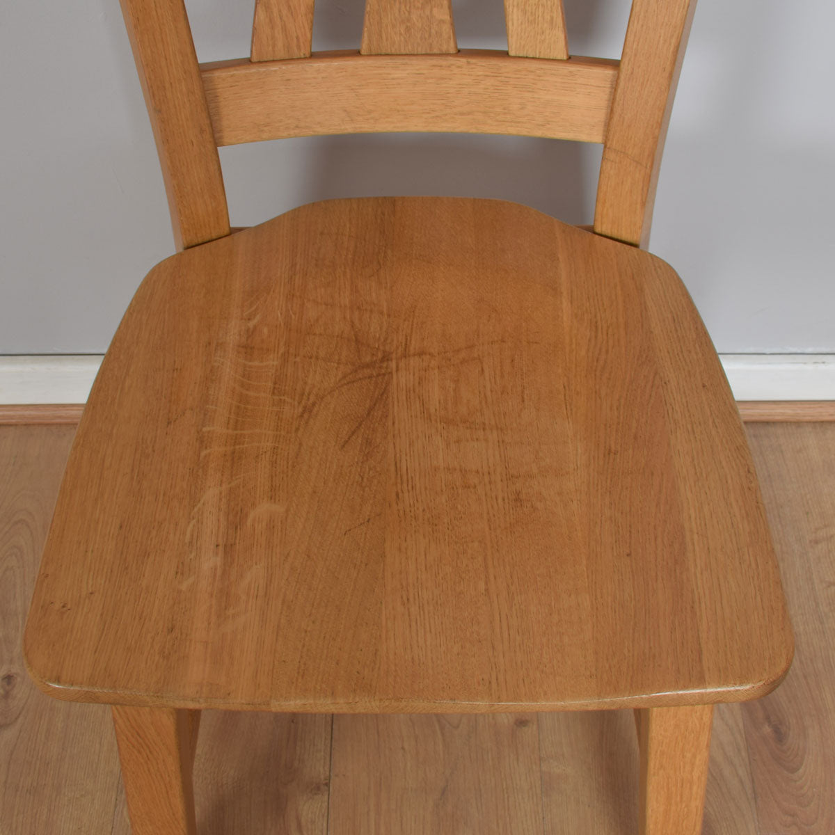 Dutch oak table and six chairs