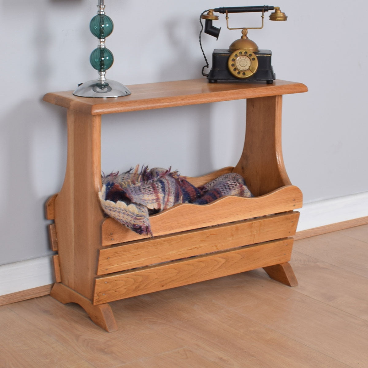 Golden Oak Magazine Rack