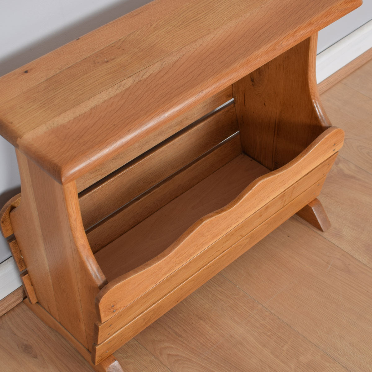 Golden Oak Magazine Rack