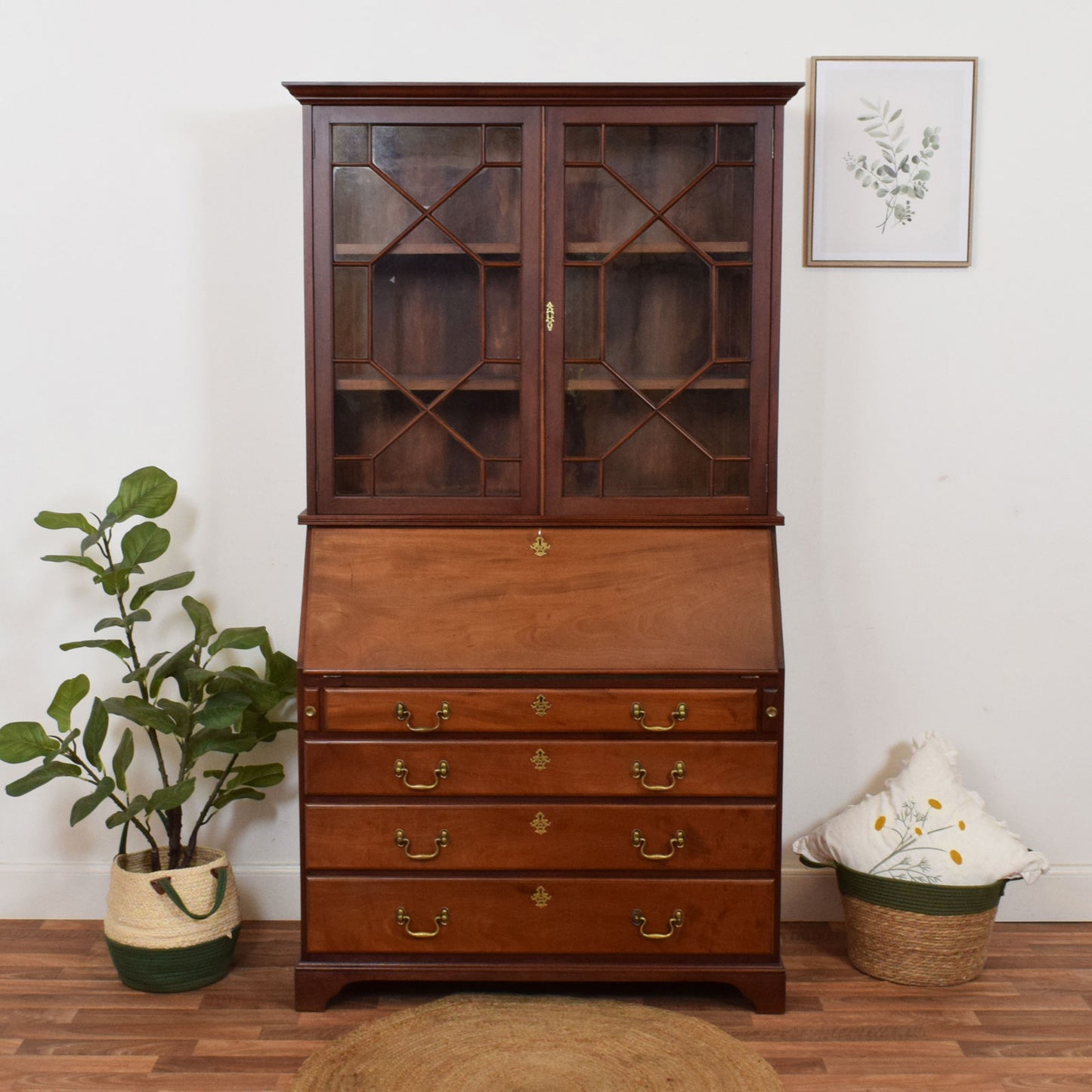 Restored Mahogany Bureau Bookcase