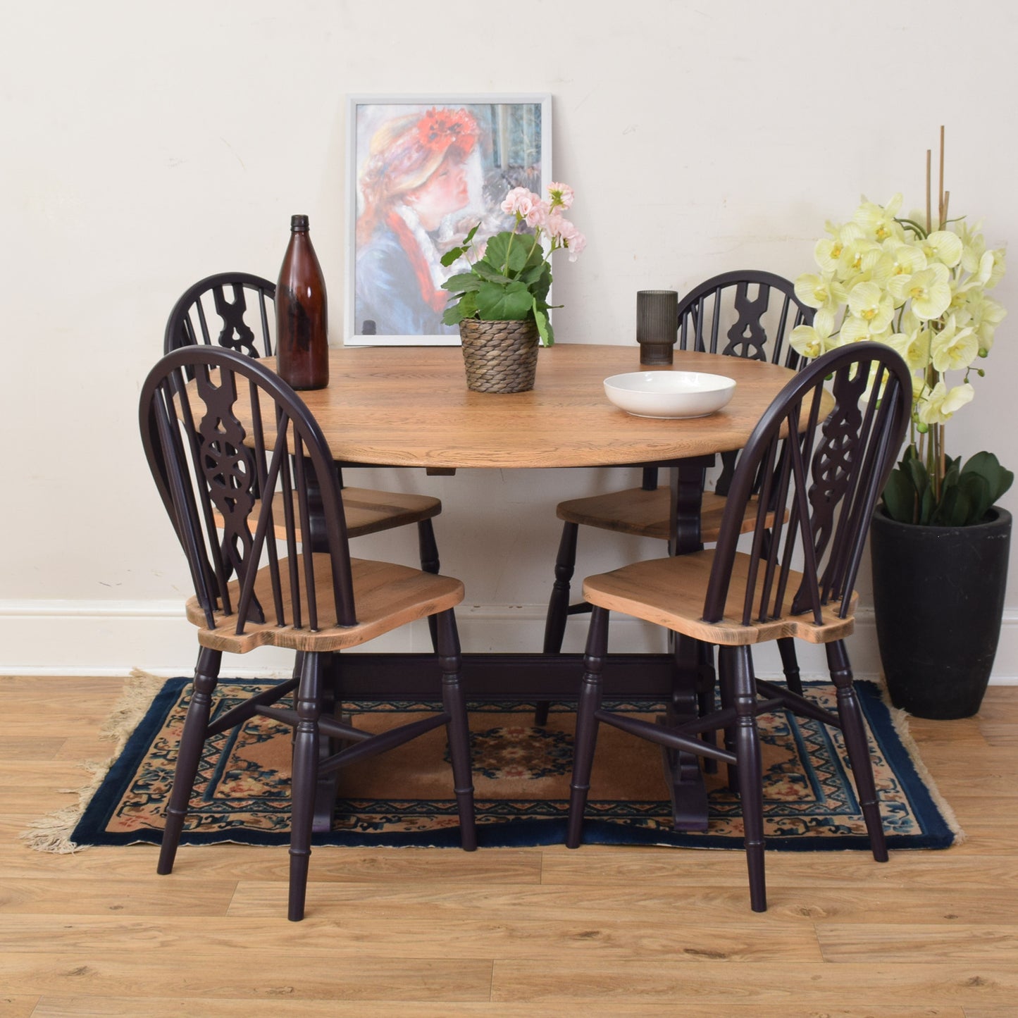 Painted Table And Four Chairs