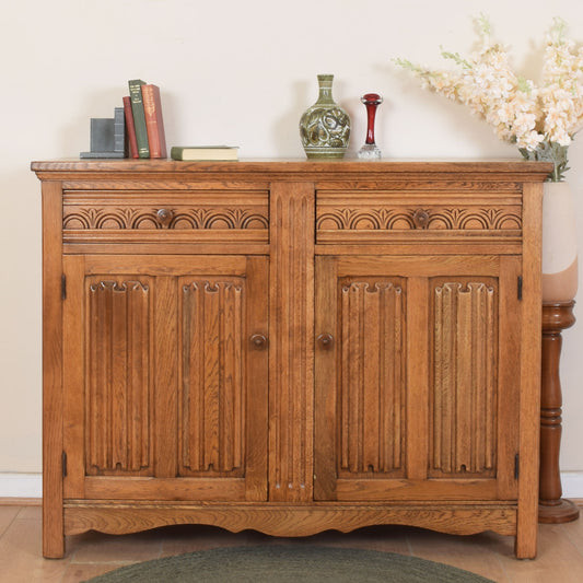 Oak Linenfold Sideboard