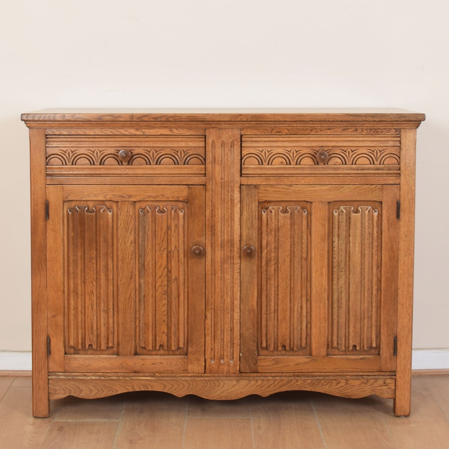 Oak Linenfold Sideboard