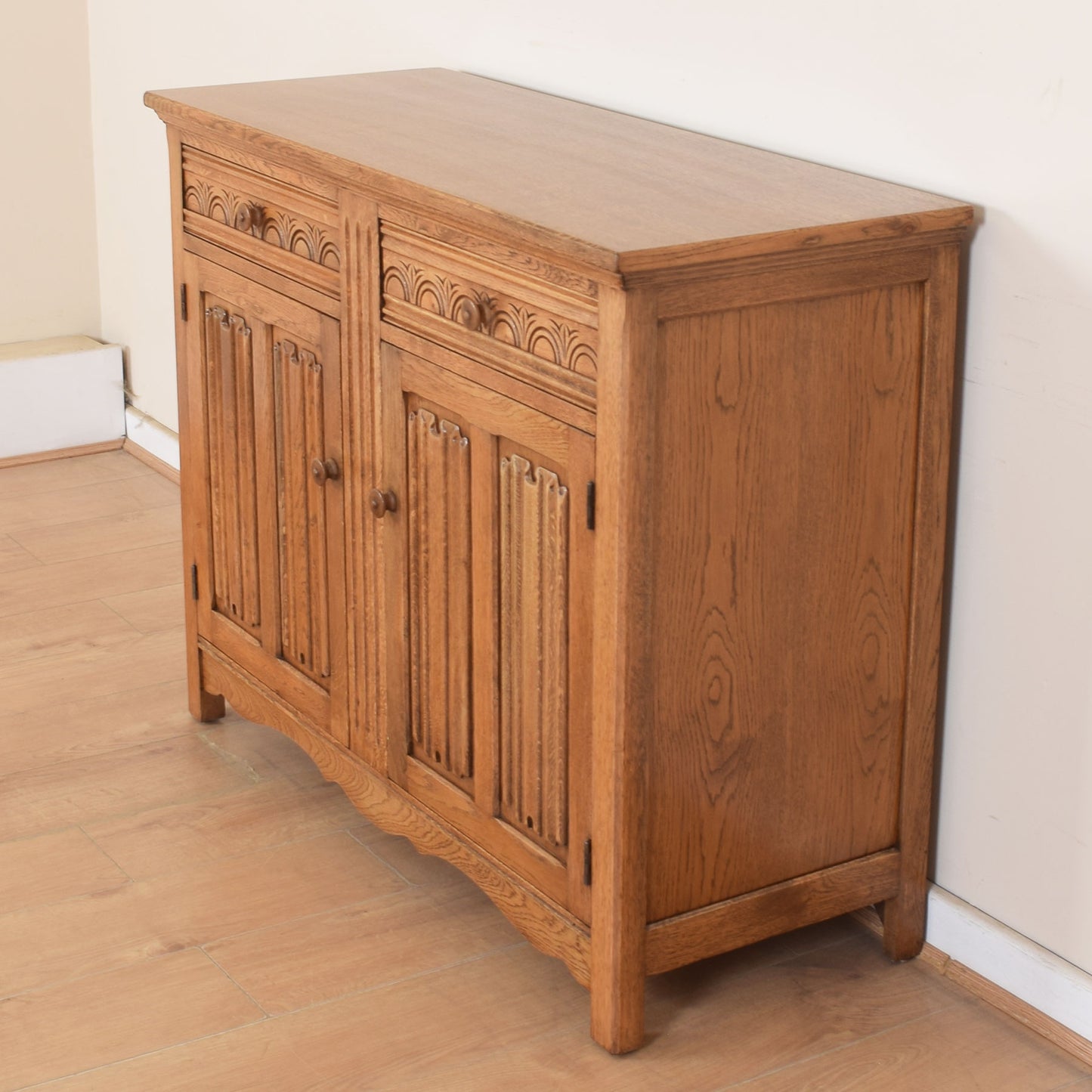 Oak Linenfold Sideboard