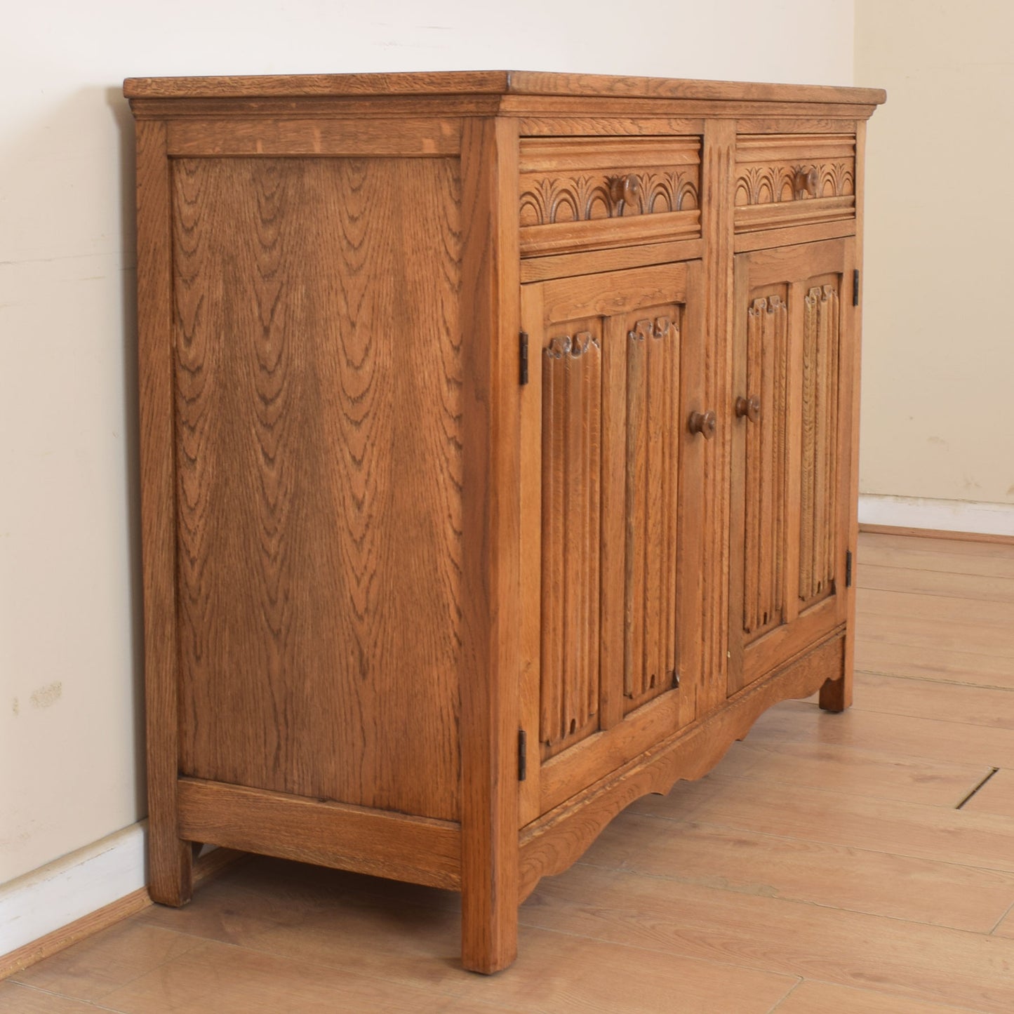 Oak Linenfold Sideboard