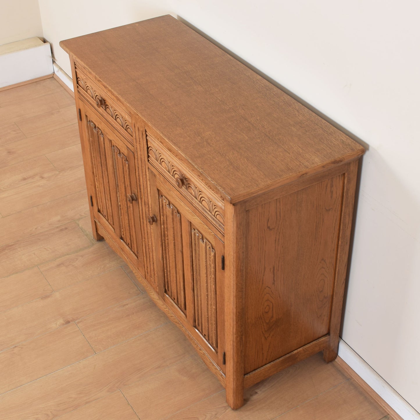 Oak Linenfold Sideboard