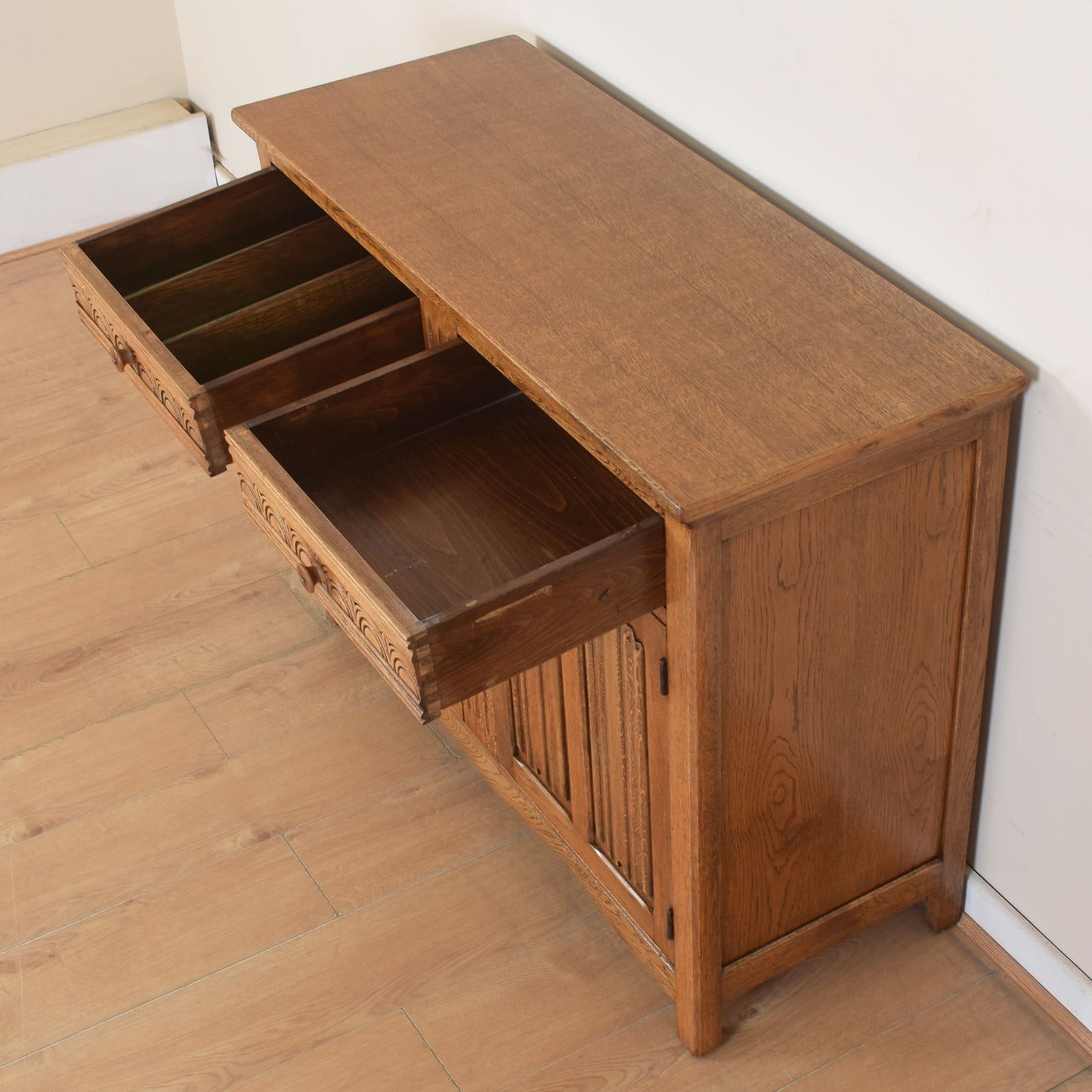 Oak Linenfold Sideboard