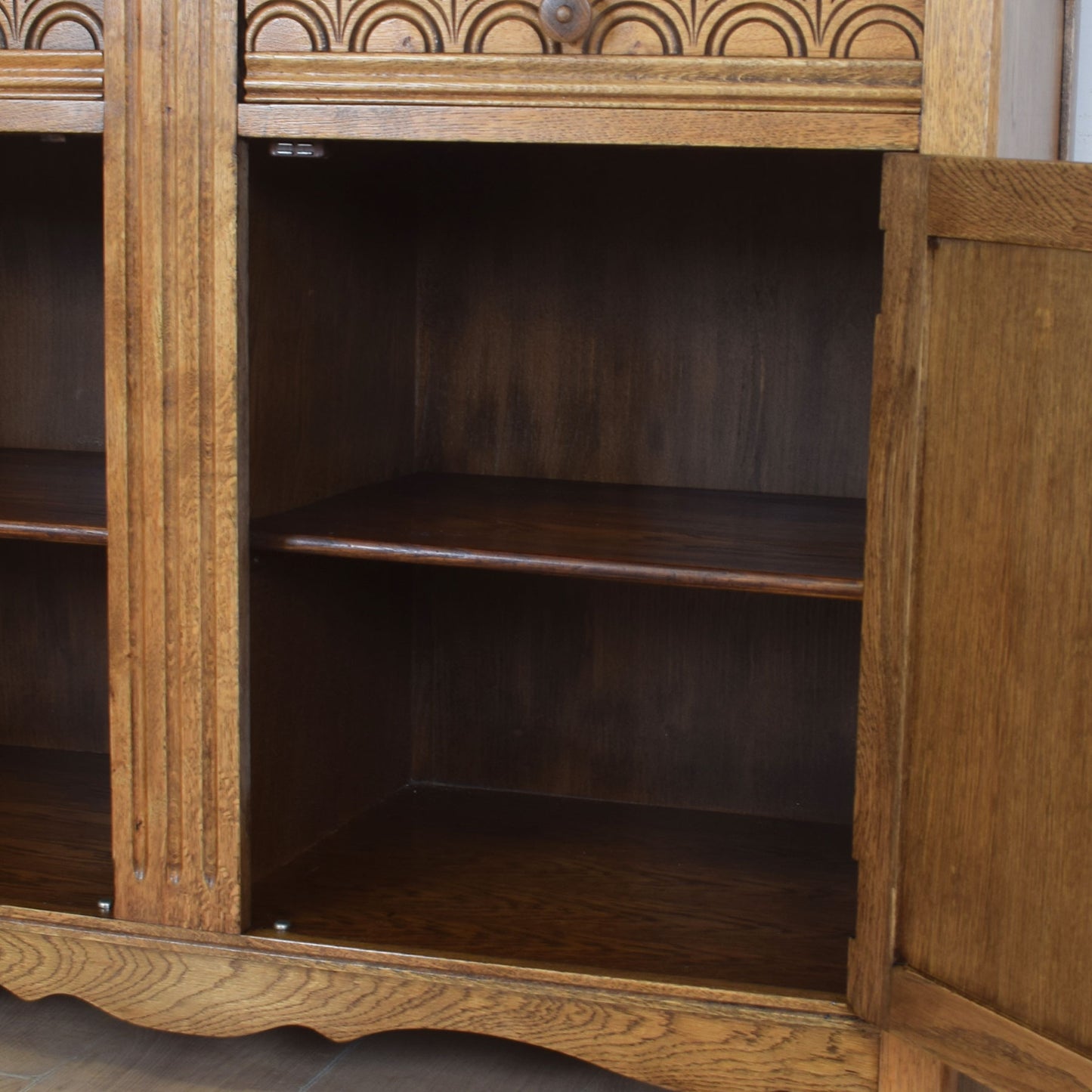 Oak Linenfold Sideboard