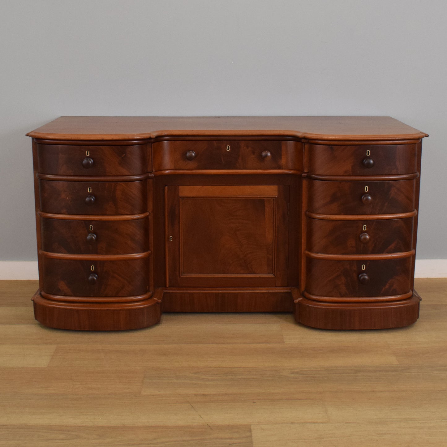 Large Curved Mahogany Sideboard