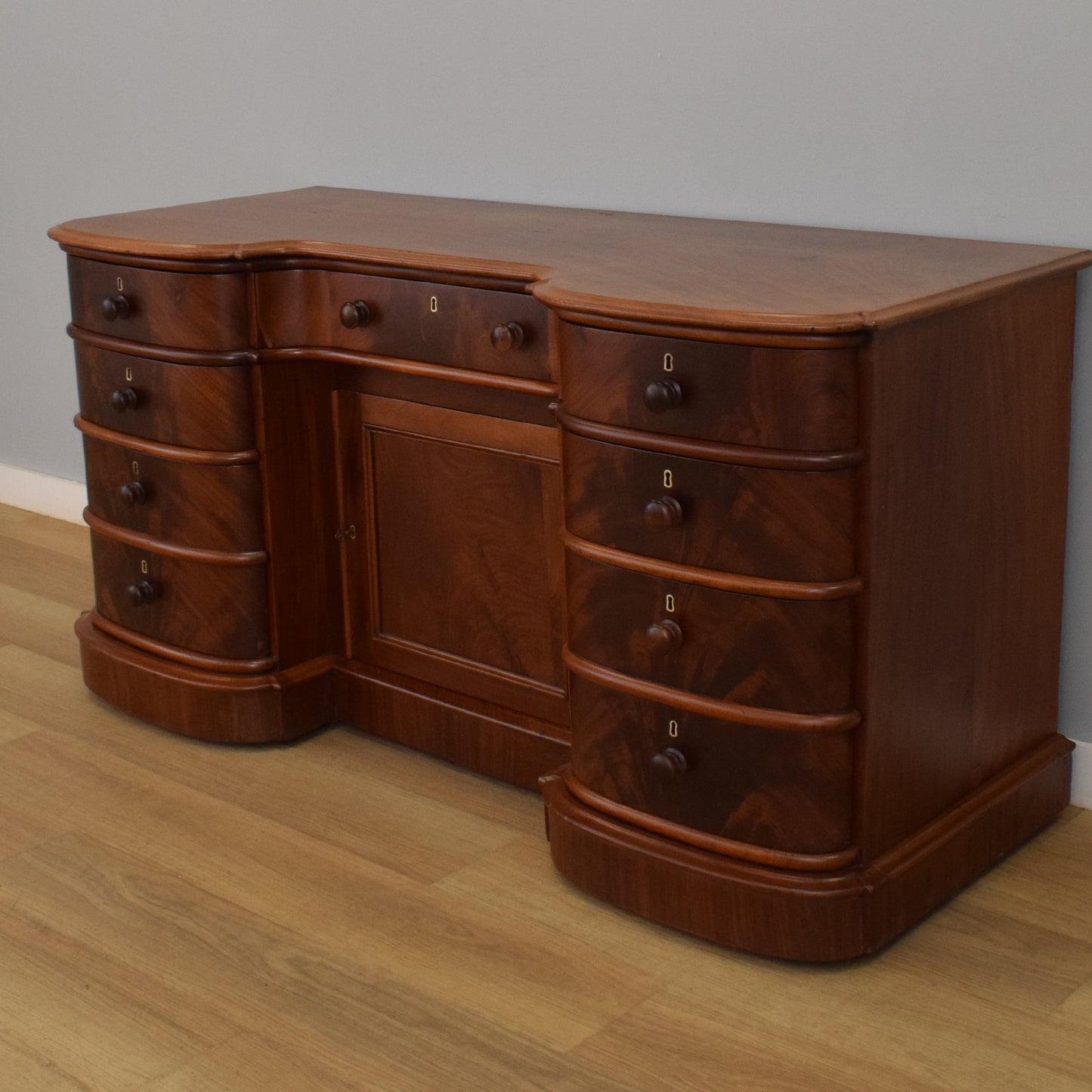 Large Curved Mahogany Sideboard