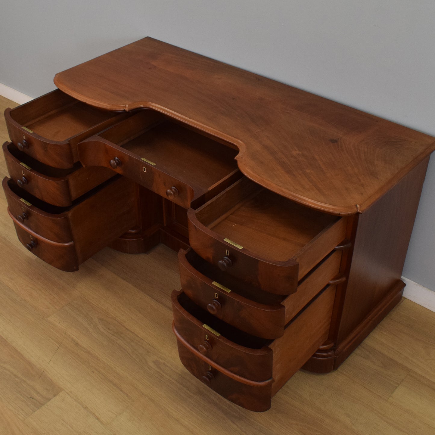 Large Curved Mahogany Sideboard