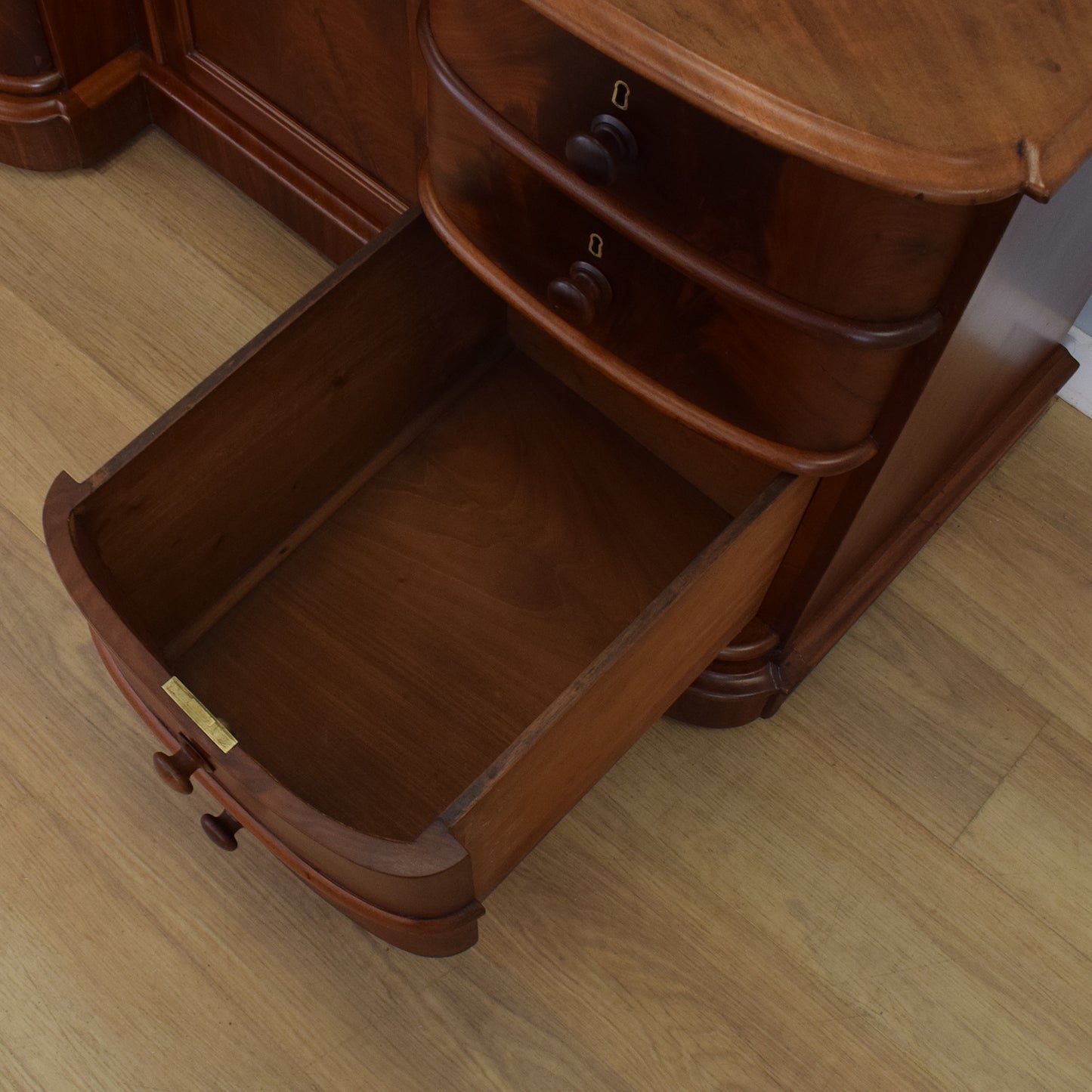 Large Curved Mahogany Sideboard