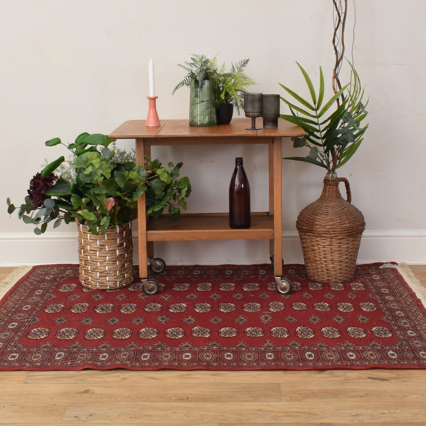 Oak Rotating Drop Leaf Trolley
