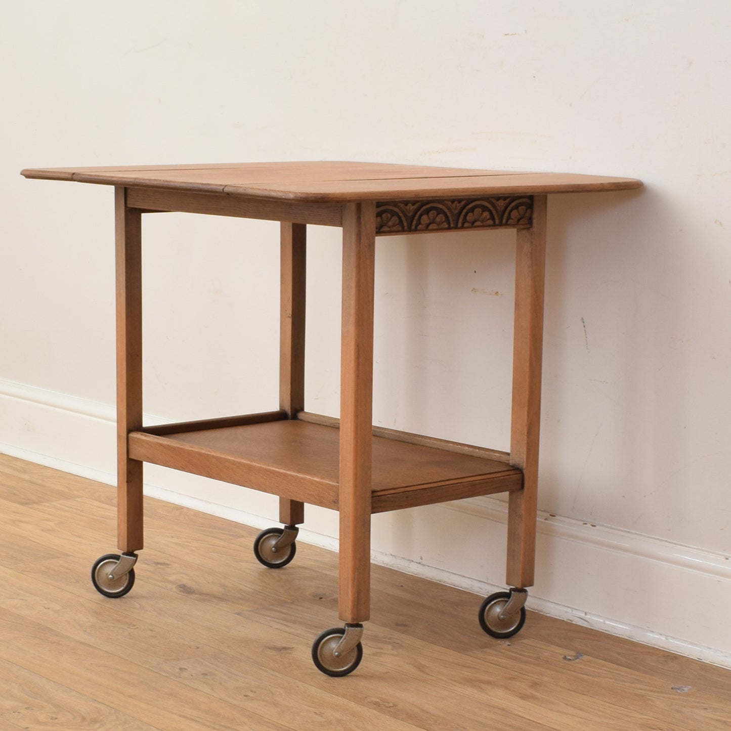 Oak Rotating Drop Leaf Trolley