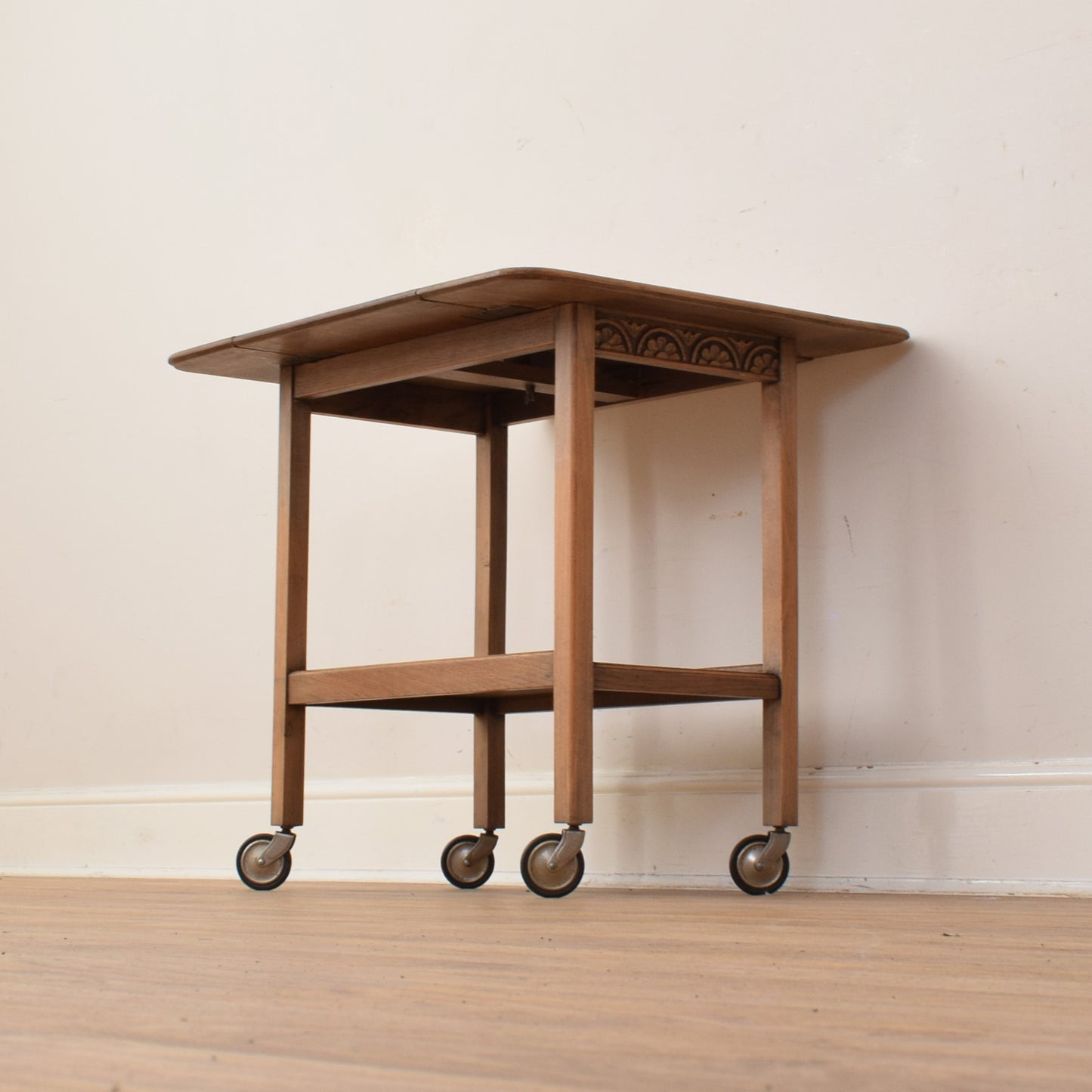 Oak Rotating Drop Leaf Trolley
