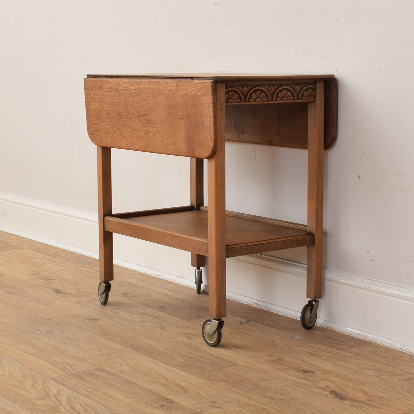 Oak Rotating Drop Leaf Trolley