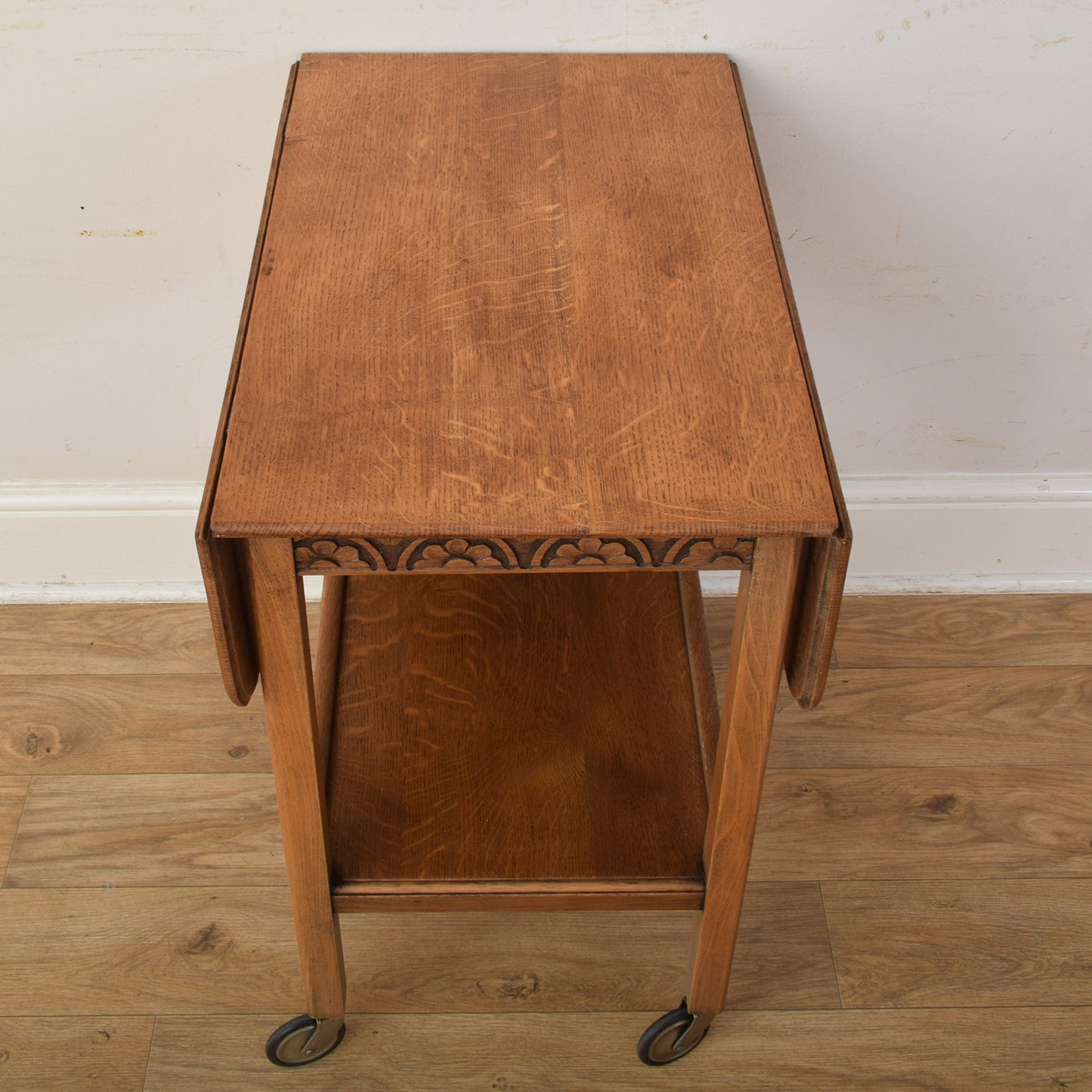 Oak Rotating Drop Leaf Trolley