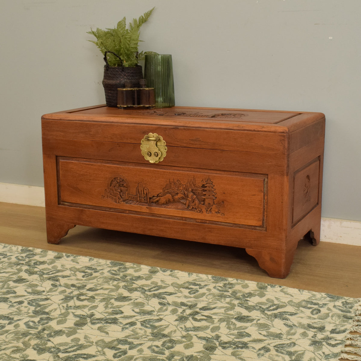 Carved Camphor box