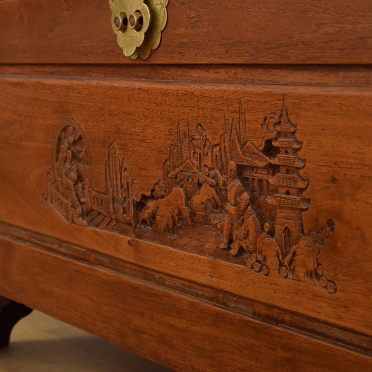 Carved Camphor box