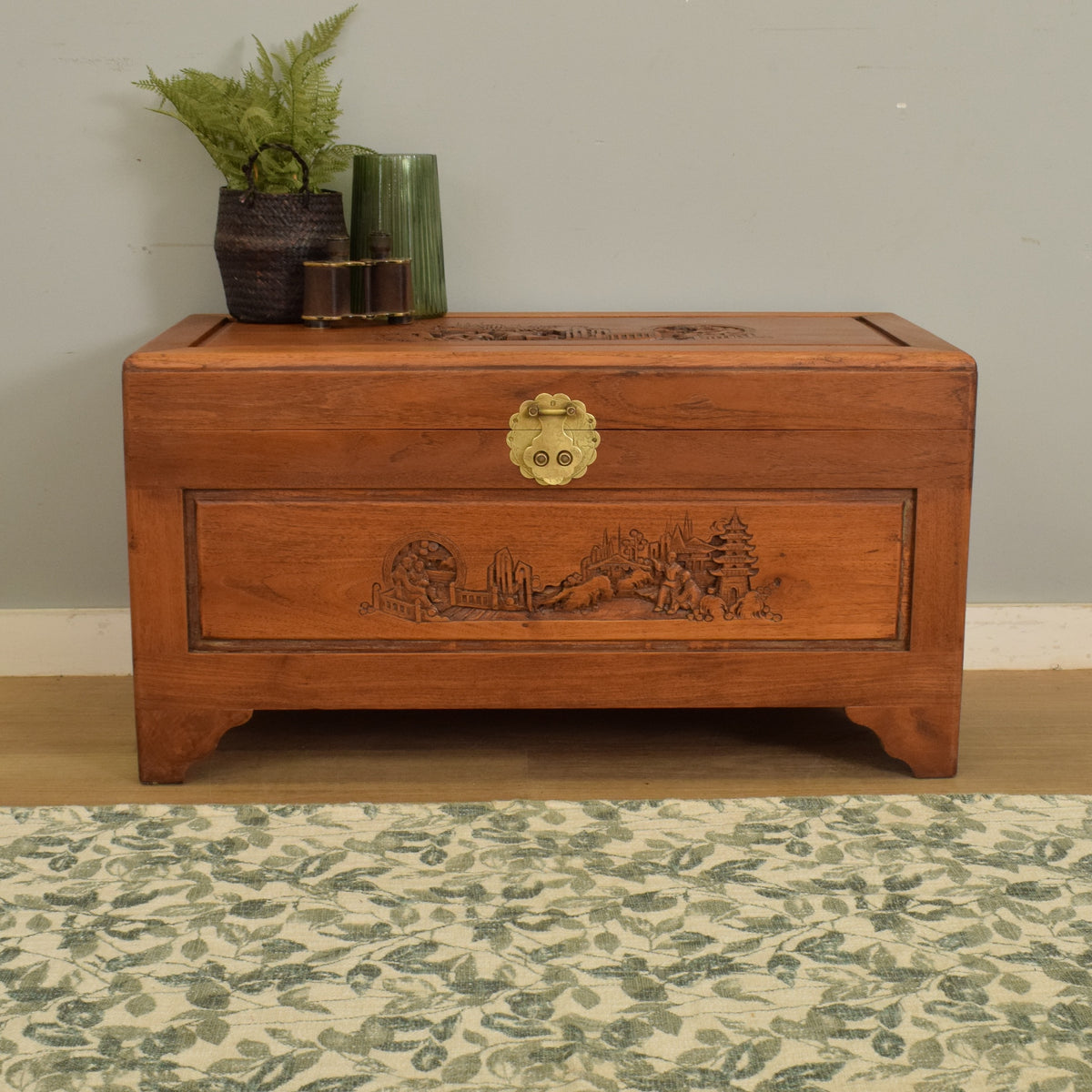 Carved Camphor box