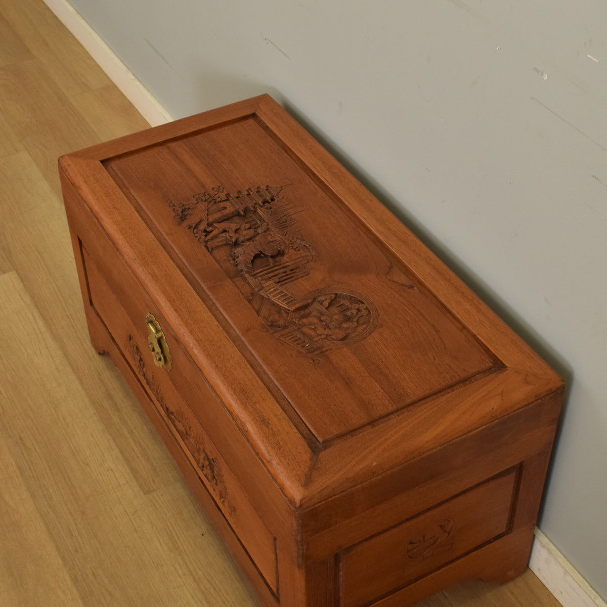 Carved Camphor box
