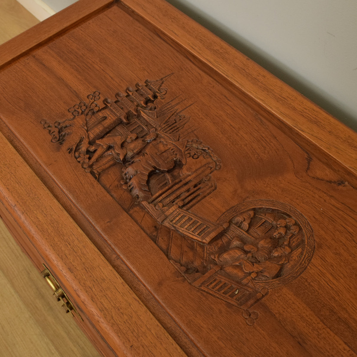 Carved Camphor box