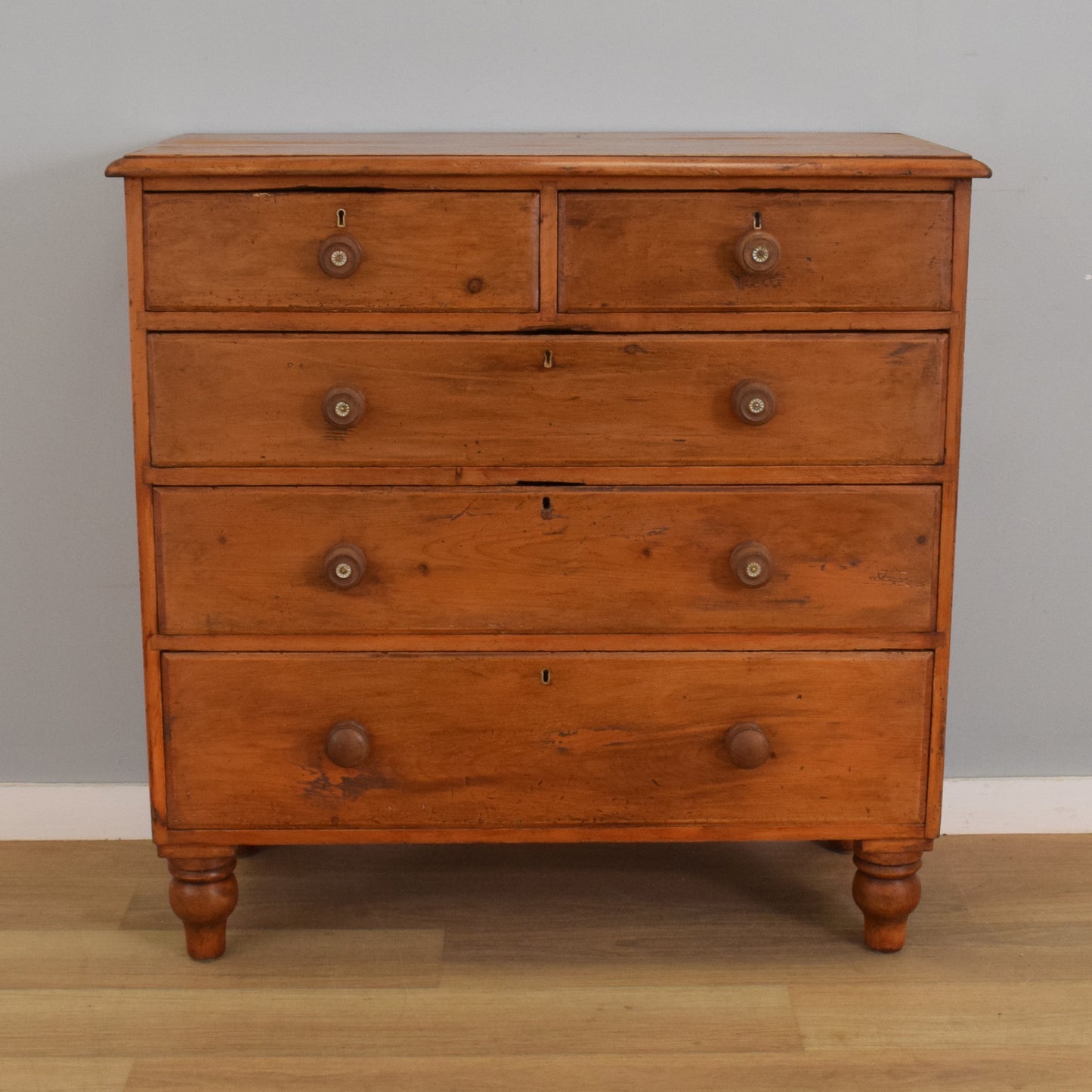 Large Rustic Pine Chest of Drawers
