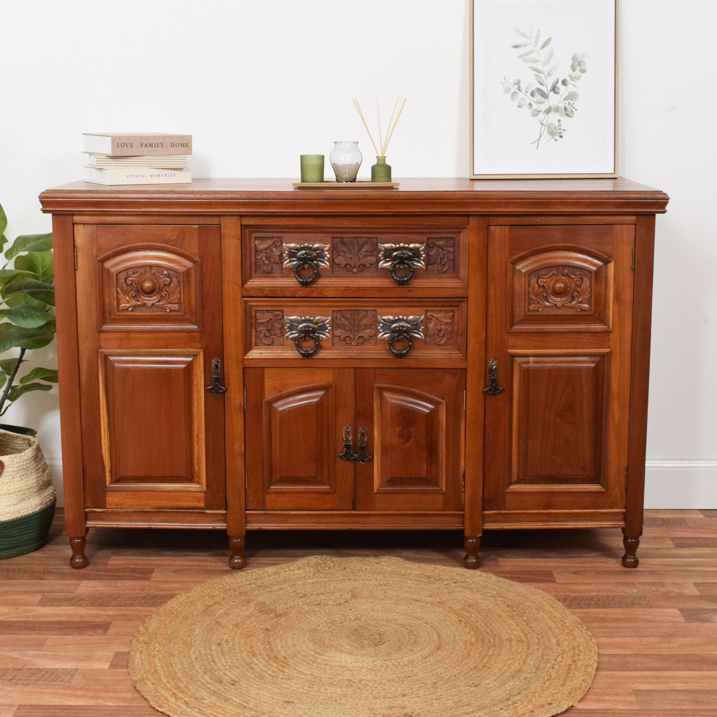 Carved Mahogany Sideboard
