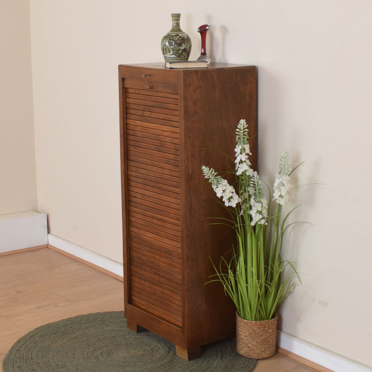 Vintage Tambour Filing Cabinet