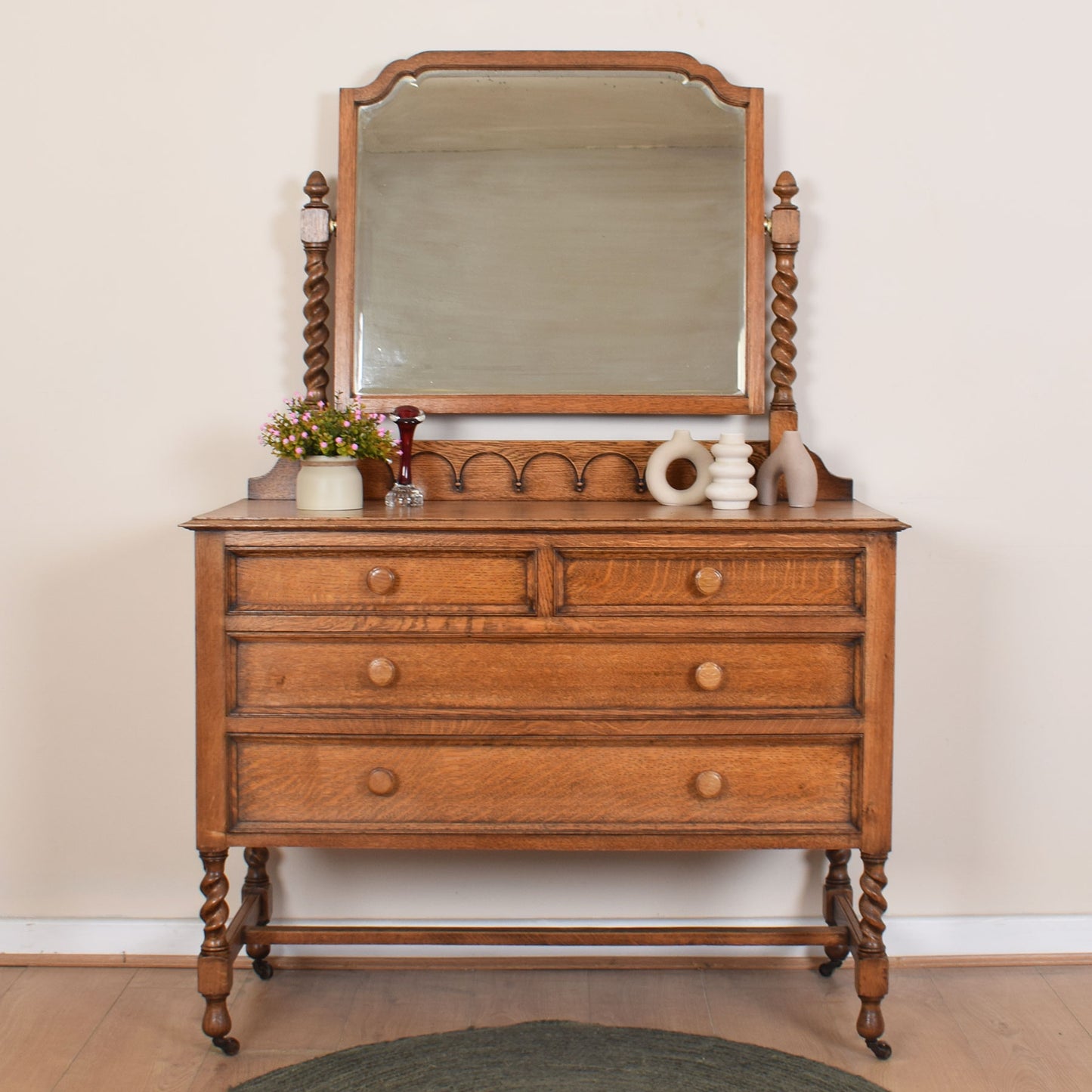 Oak Barley Twist Dressing Table