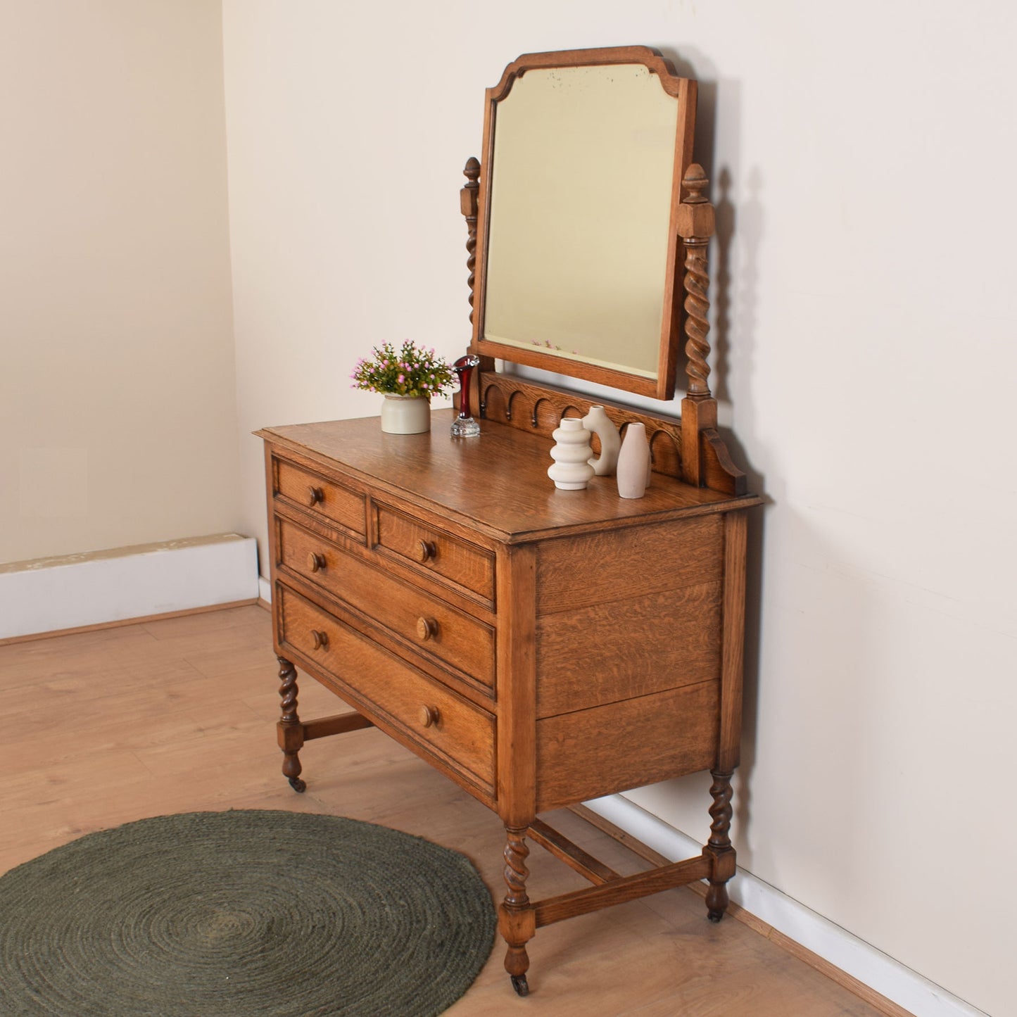 Oak Barley Twist Dressing Table