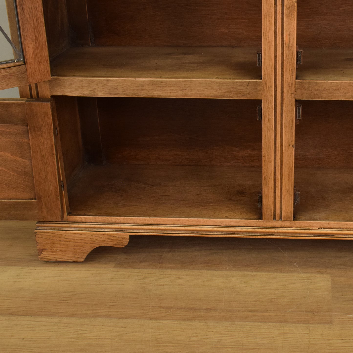 Glazed Oak Veneer Bookcase