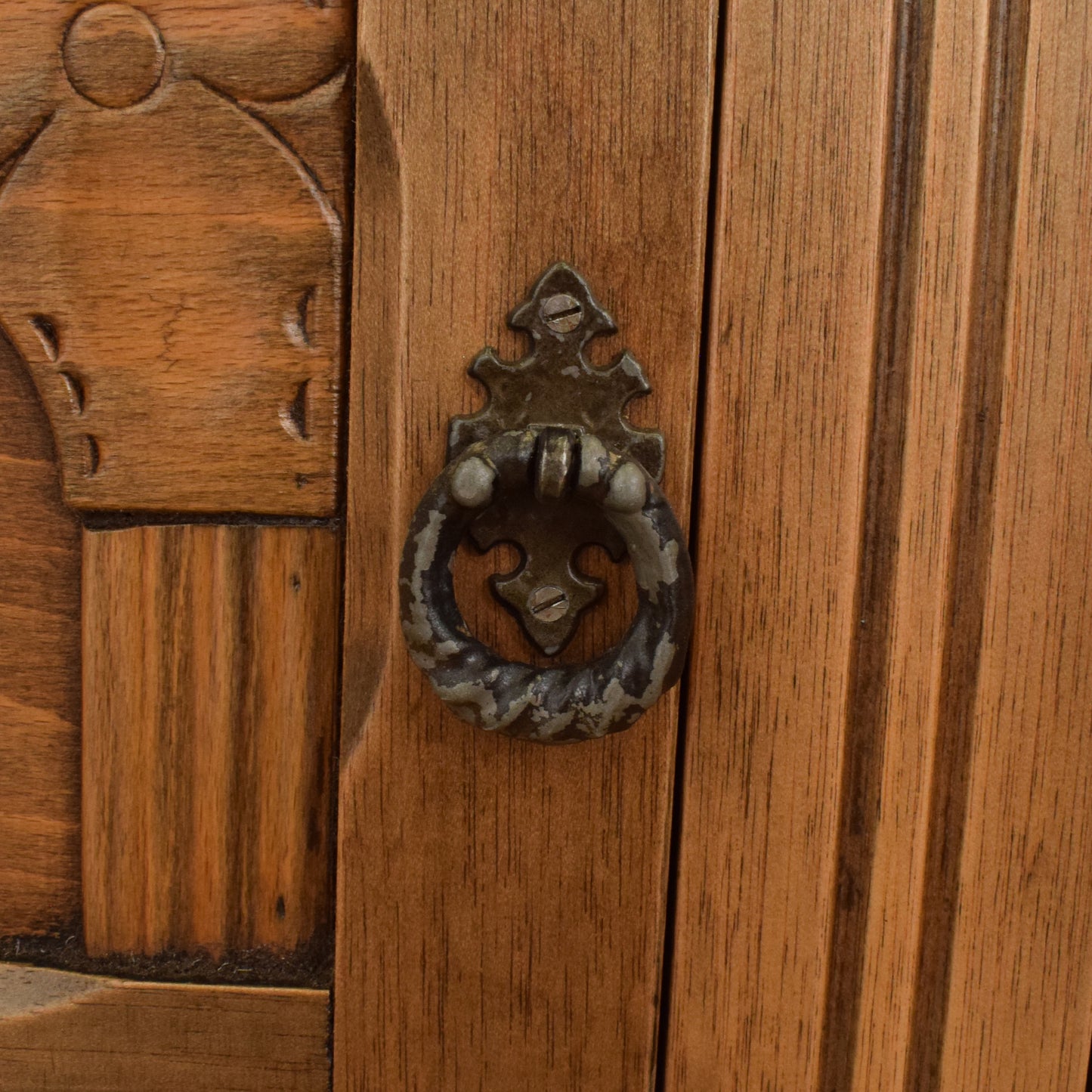 Glazed Oak Veneer Bookcase