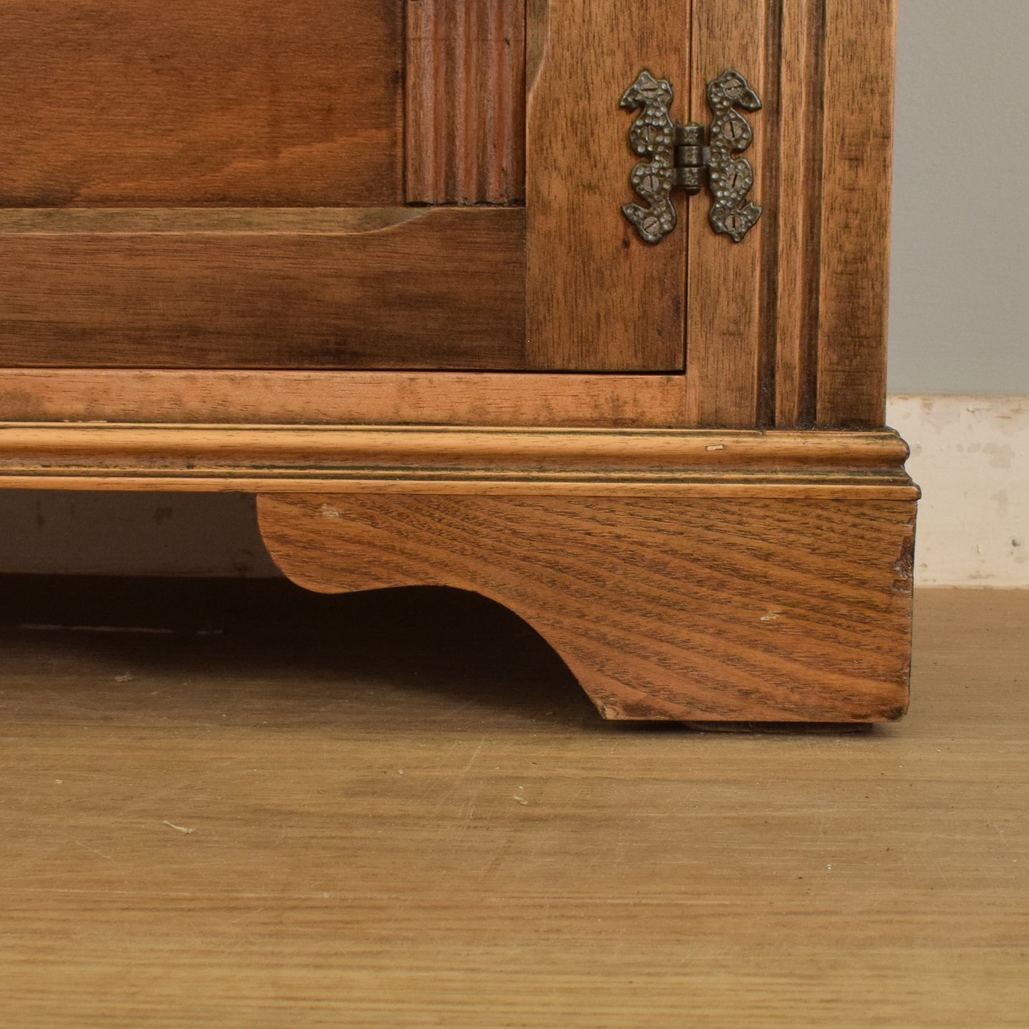 Glazed Oak Veneer Bookcase