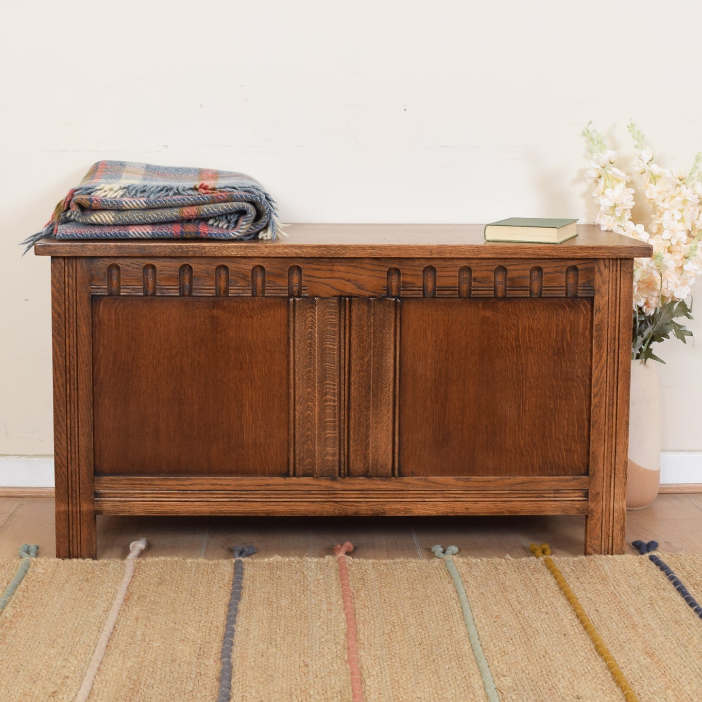 Vintage Oak Blanket Box