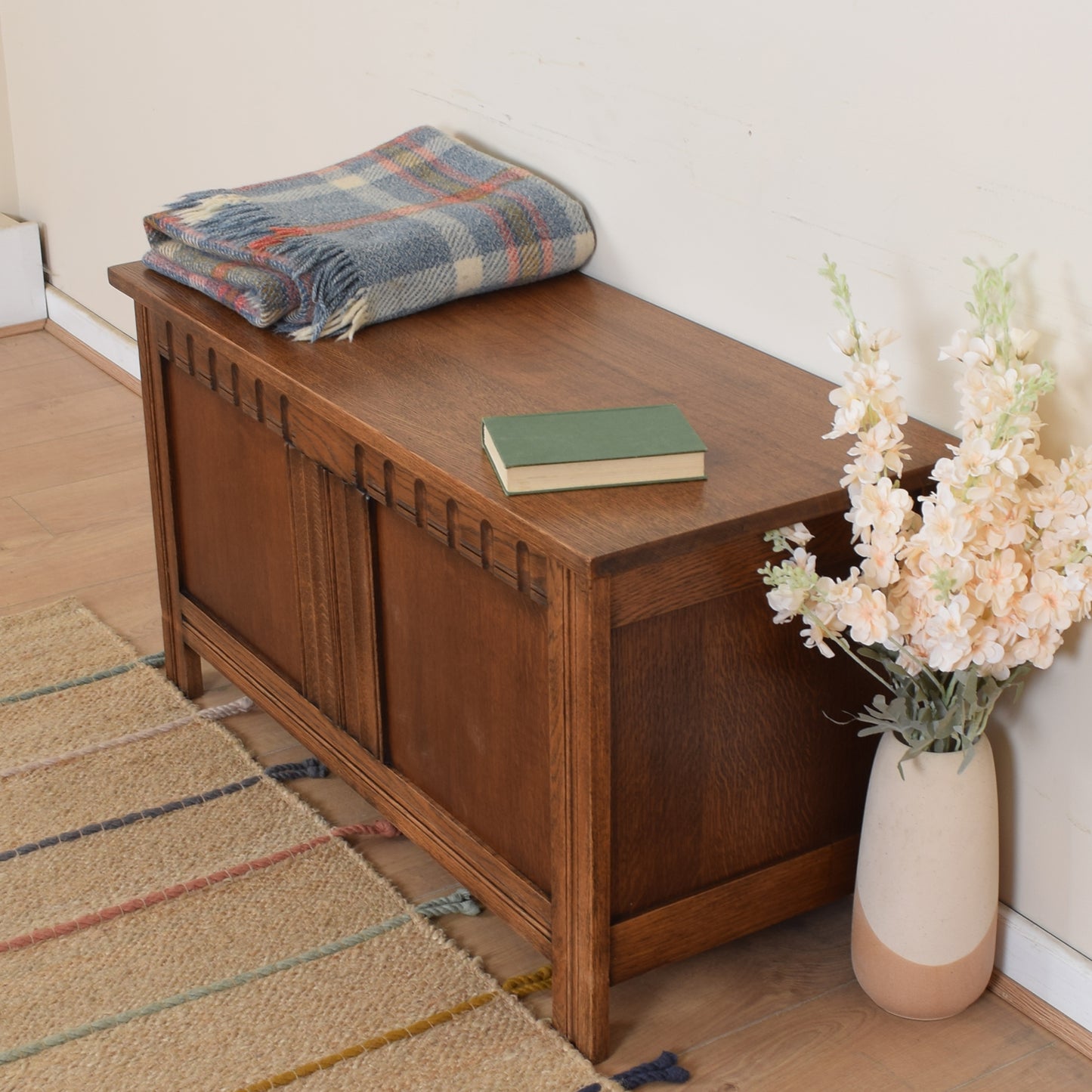 Vintage Oak Blanket Box