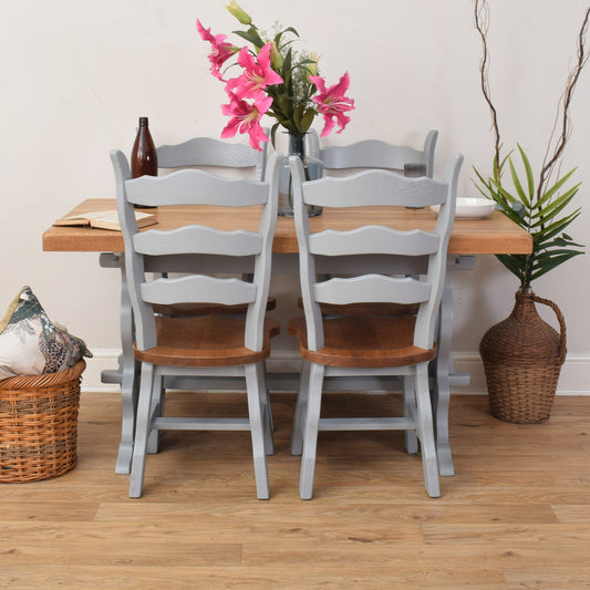 Painted Table And Four Chairs