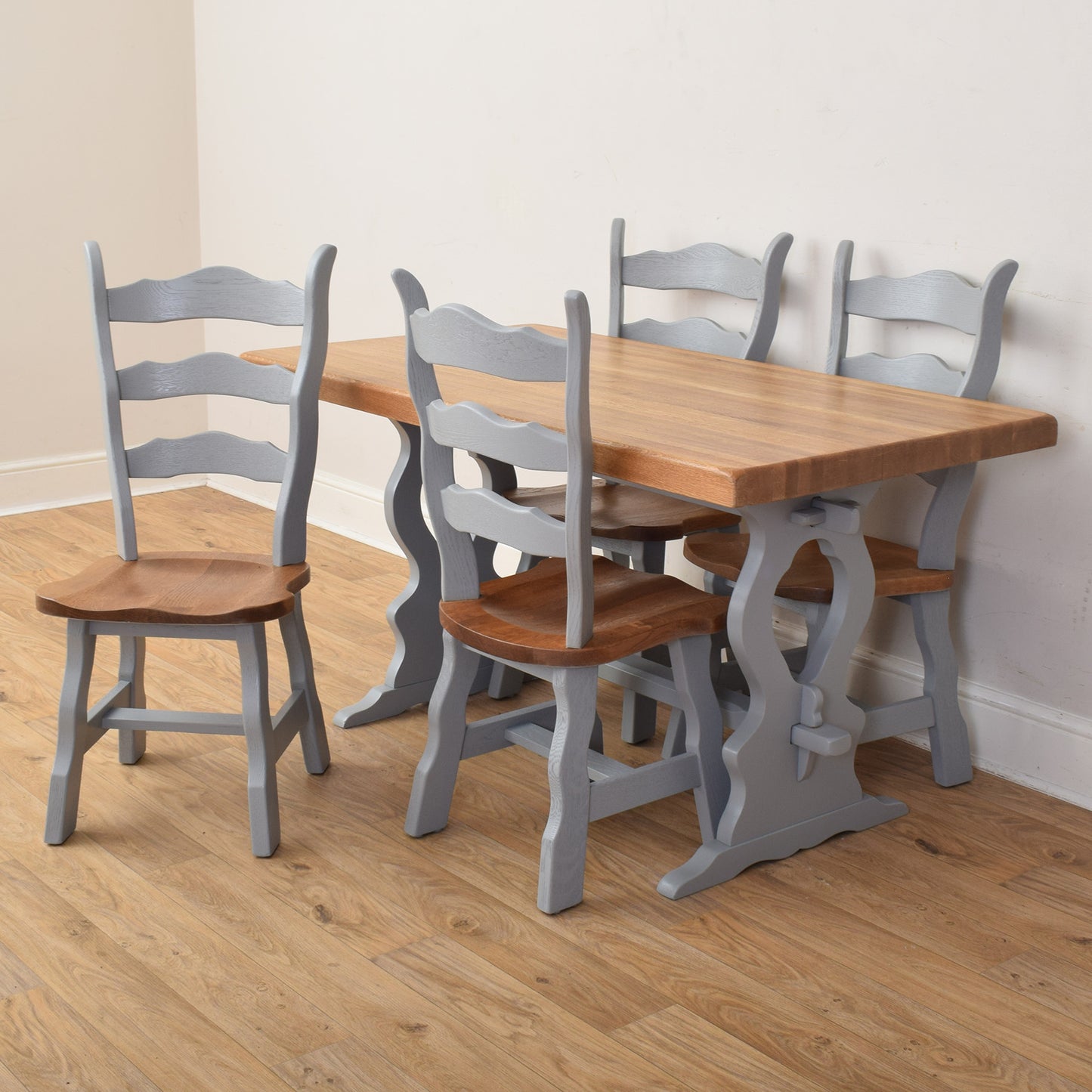 Painted Table And Four Chairs