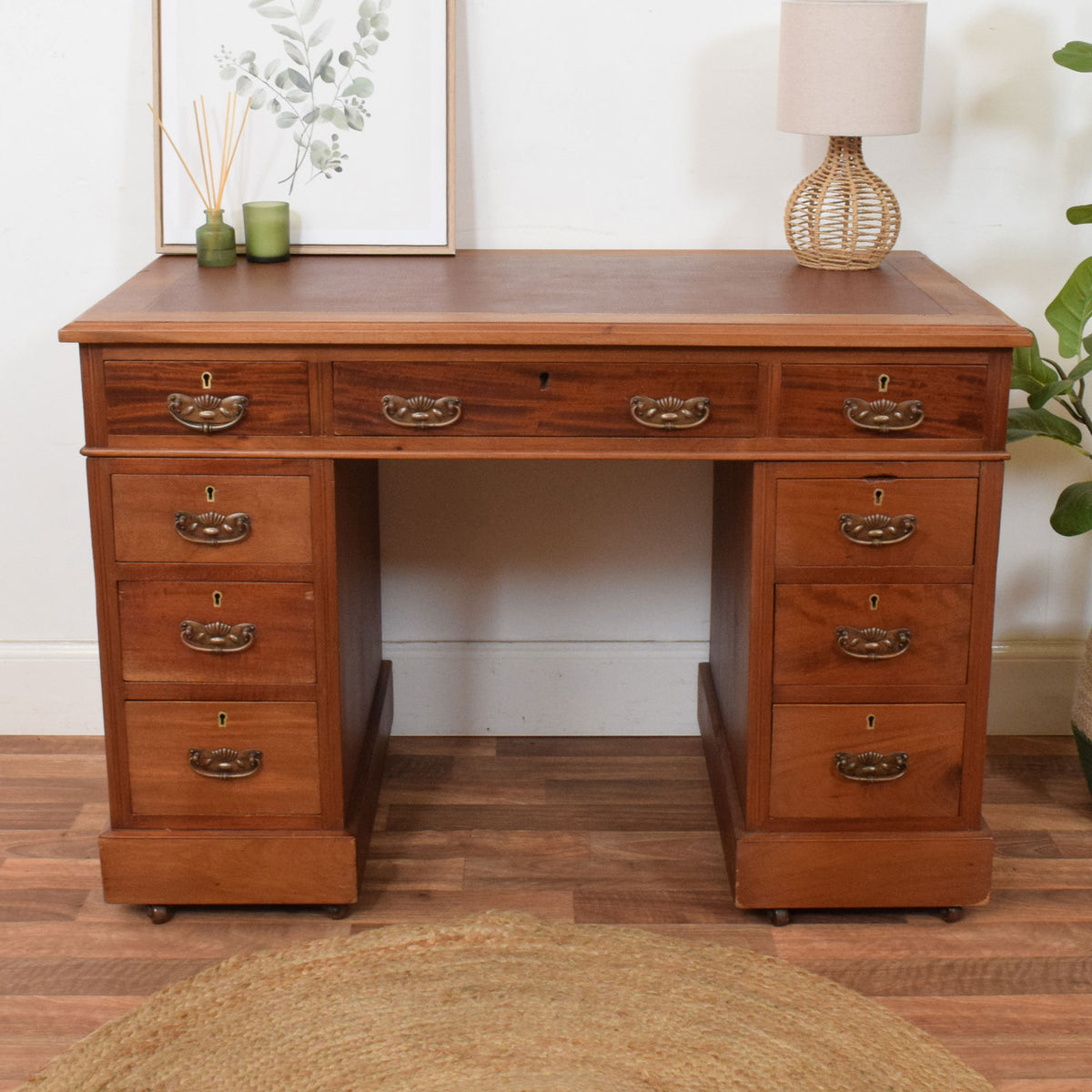 Leather Top Pedestal Desk